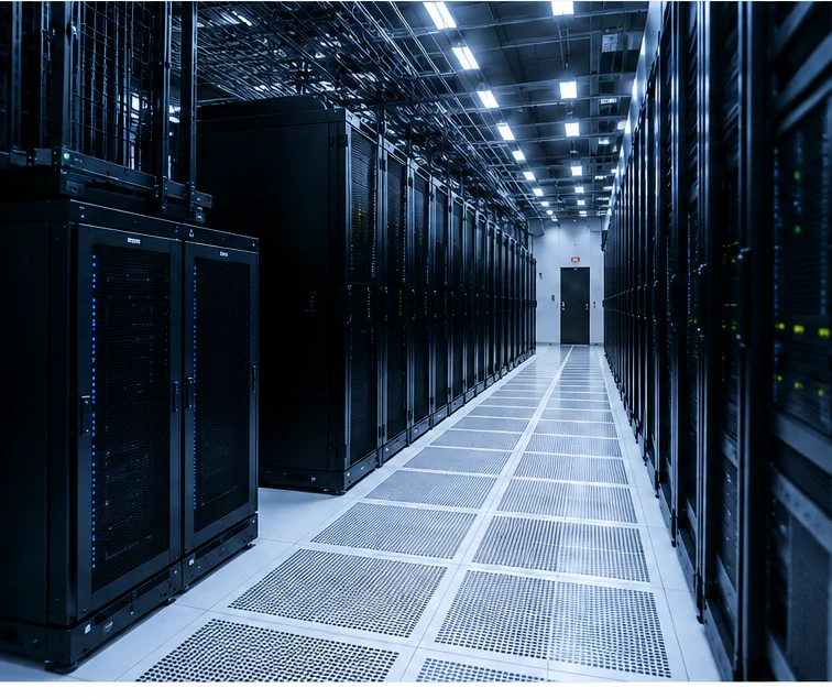 Data Center de alta densidad con racks de servidores